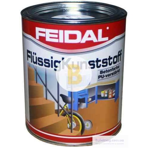 Краска Feidal для пола Flussigkunststoff RAL 9010 белый шелковистый мат 0,75 л в магазине Buildmag Краска Feidal для пола Flussigkunststoff RAL 9010 белый шелковистый мат 0,75 л