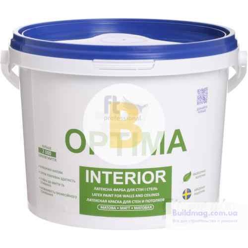 Краска латексная водоэмульсионная FT Professional Optima Interior Base A глубокий мат белый 1 л в магазине Buildmag Краска латексная водоэмульсионная FT Professional Optima Interior Base A глубокий мат белый 1 л