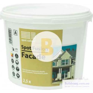 Краска акриловая водоэмульсионная Spot Colour Fusion Facade мат белый 2.5 л