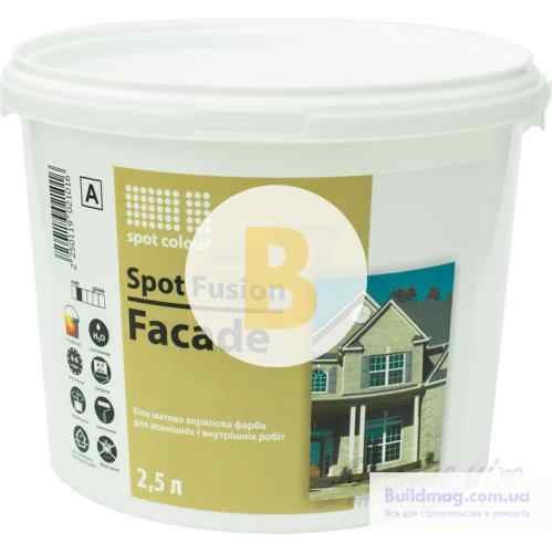 Краска акриловая водоэмульсионная Spot Colour Fusion Facade мат белый 2.5 л в магазине Buildmag Краска акриловая водоэмульсионная Spot Colour Fusion Facade мат белый 2.5 л