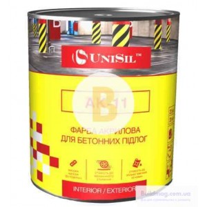 Краска UniSil АК-11 для бетонных полов серый глянец 0,75 л