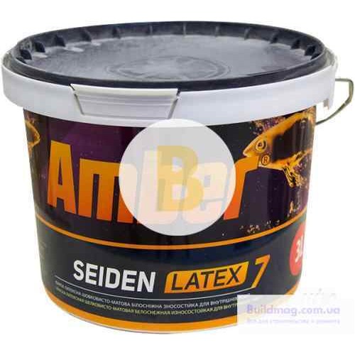 Краска латексная Amber SEIDEN LATEX 7 TR шелковистый мат база под тонировку 3 л в магазине Buildmag Краска латексная Amber SEIDEN LATEX 7 TR шелковистый мат база под тонировку 3 л