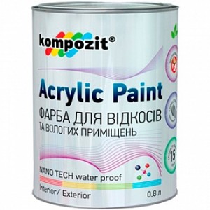 Краска Kompozit для откосов и влажных помещений белый 0,8 л