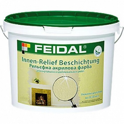 Структурная краска Feidal Innen Relief Beschichtung белый 10 л в магазине Buildmag Структурная краска Feidal Innen Relief Beschichtung белый 10 л