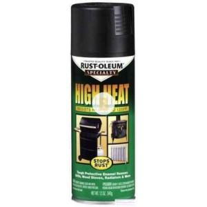 Краска аэрозольная Rust Oleum термостойкая чорний мат 400 мл 500 г
