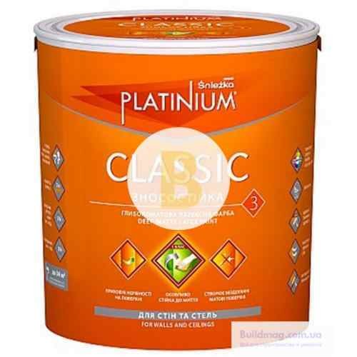 Краска латексная Sniezka Platinium Classic глубокий мат белый 2.5 л 3.4 кг в магазине Buildmag Краска латексная Sniezka Platinium Classic глубокий мат белый 2.5 л 3.4 кг