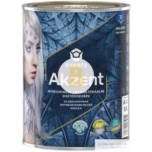 Краска Eskaro Akzent белый 0,9 л 1,4 кг в магазине Buildmag Краска Eskaro Akzent белый 0,9 л 1,4 кг