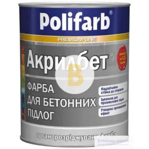 Краска Polifarb акриловая для бетонных полов Акрилбет серый мат 3.5 кг