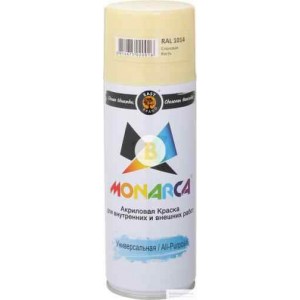 Краска аэрозольная универсальная MONARCA RAL 1014 слоновая кость глянец 520 мл 270 г