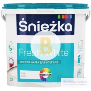 Краска латексная водоэмульсионная Sniezka Fresh White мат белый 5 л 7 кг