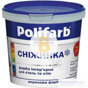 Краска акриловая Polifarb Снежинка мат белый 1,4 кг