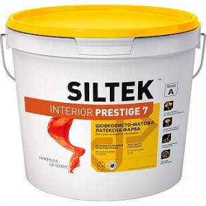 Краска Siltek для сухих и влажных помещений INTERIOR PRESTIGE-7 База А белый 0,9 л