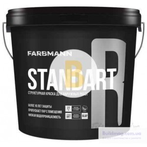 Краска фасадная структурная акрилатная водоэмульсионная Farbmann Standart R база LАР белый 4,5 л