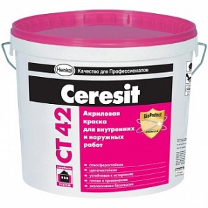 Краска Ceresit CT 42 База А белый 3 л 4,2 кг
