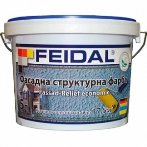Структурная краска Feidal Fassad-Relief economic белый 10 л