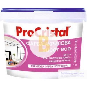 Краска акриловая ProCristal ИР-230 мат белый 1 л
