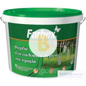 Краска акриловая водоэмульсионная Farbex для садовых деревьев мат белый 4 кг