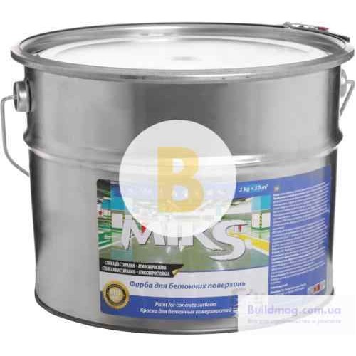 Краска MIKS Color для бетонных поверхностей серый мат 12 кг в магазине Buildmag Краска MIKS Color для бетонных поверхностей серый мат 12 кг