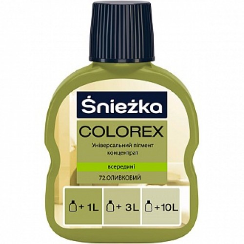Пигмент Sniezka Colorex оливковый 100 мл в магазине Buildmag Пигмент Sniezka Colorex оливковый 100 мл