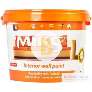 Краска акриловая водоэмульсионная MIKS Color для стен и потолков белый 10 л 14 кг