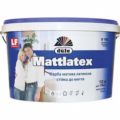 Краска Dufa Mattlatex D100 белый 10 л 14 кг