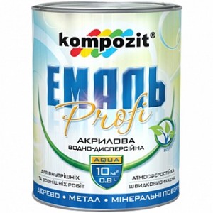 Эмаль Kompozit акриловая Profi серый глянец 0,8 л