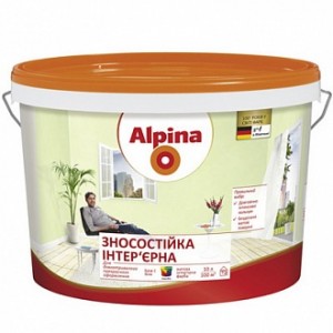 Краска Alpina Износостойкая B1 белый 10 л