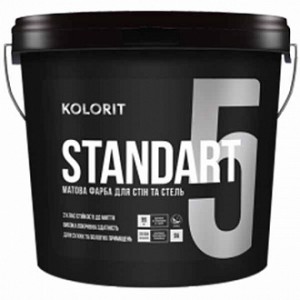 Краска латексная Kolorit Standart 5 (база А) мат белый 0.9 л