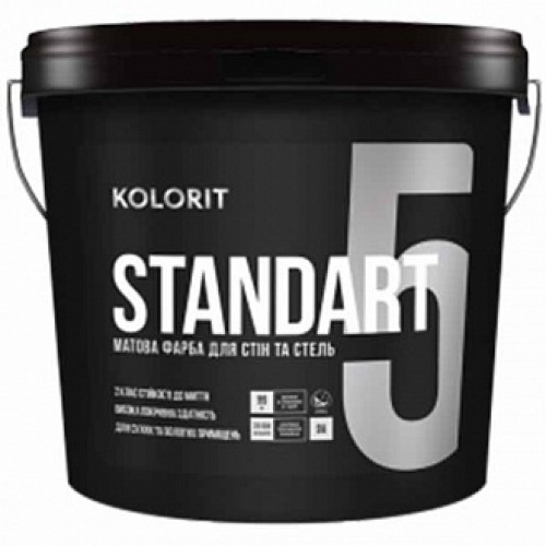 Краска латексная Kolorit Standart 5 (база А) мат белый 0.9 л