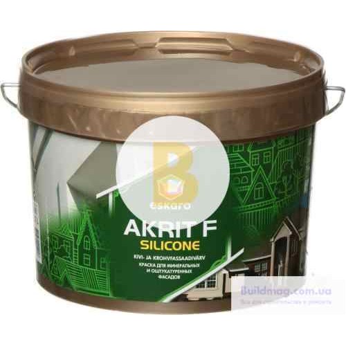 Краска акрилатная Eskaro Akrit Fasad Silicone TR база под тонировку 2,7 л в магазине Buildmag Краска акрилатная Eskaro Akrit Fasad Silicone TR база под тонировку 2,7 л