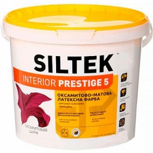 Краска Siltek для сухих и влажных помещений INTERIOR PRESTIGE 5 База А белый 0,9 л