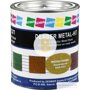 Краска Denber Metal Hit молотковая золотистый шелковистый мат 0,75 л