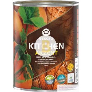 Краска акриловая Eskaro Akzent Kitchen TR шелковистый мат бесцветная 0.9 л