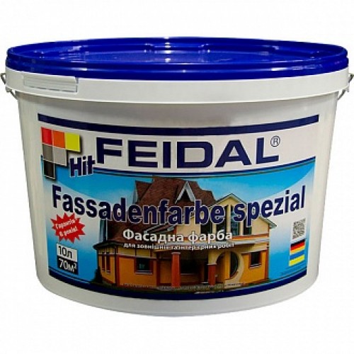 Краска акриловая Feidal HIT Fassadenfarbe spezial мат белый 10 л